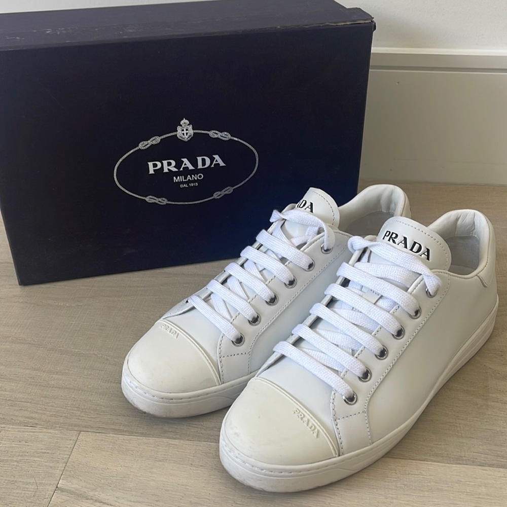 White Prada sneakers